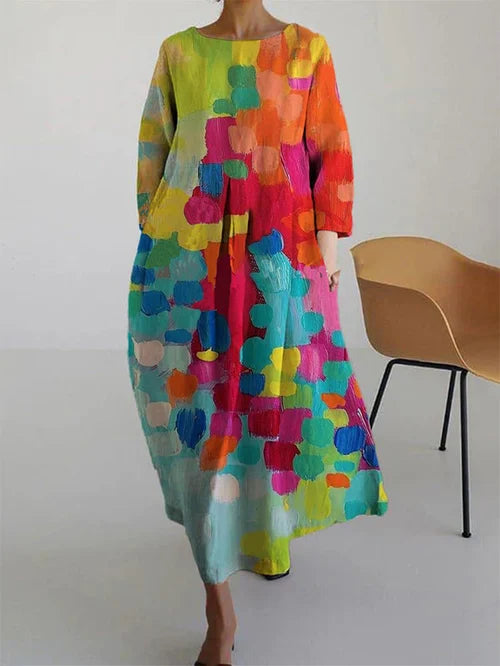Women's Floral Midi Dress | Lightweight Summer Dress with Romantic Print