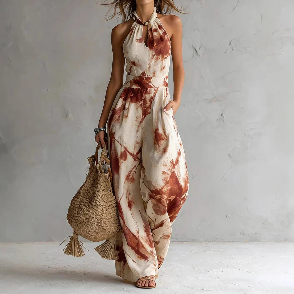 Women's Flowy Halter Maxi Dress | Sleeveless Casual Summer Beach Dress