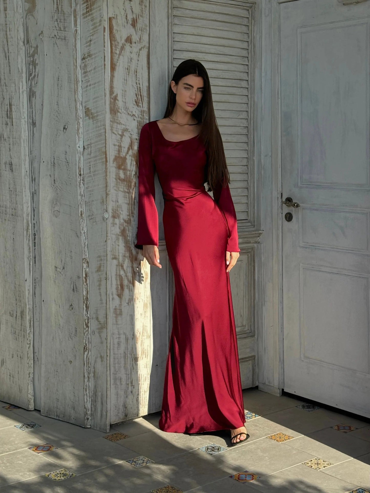 Women's Long Sleeve Maxi Dress | Casual Elegant Floor Length Everyday Dress