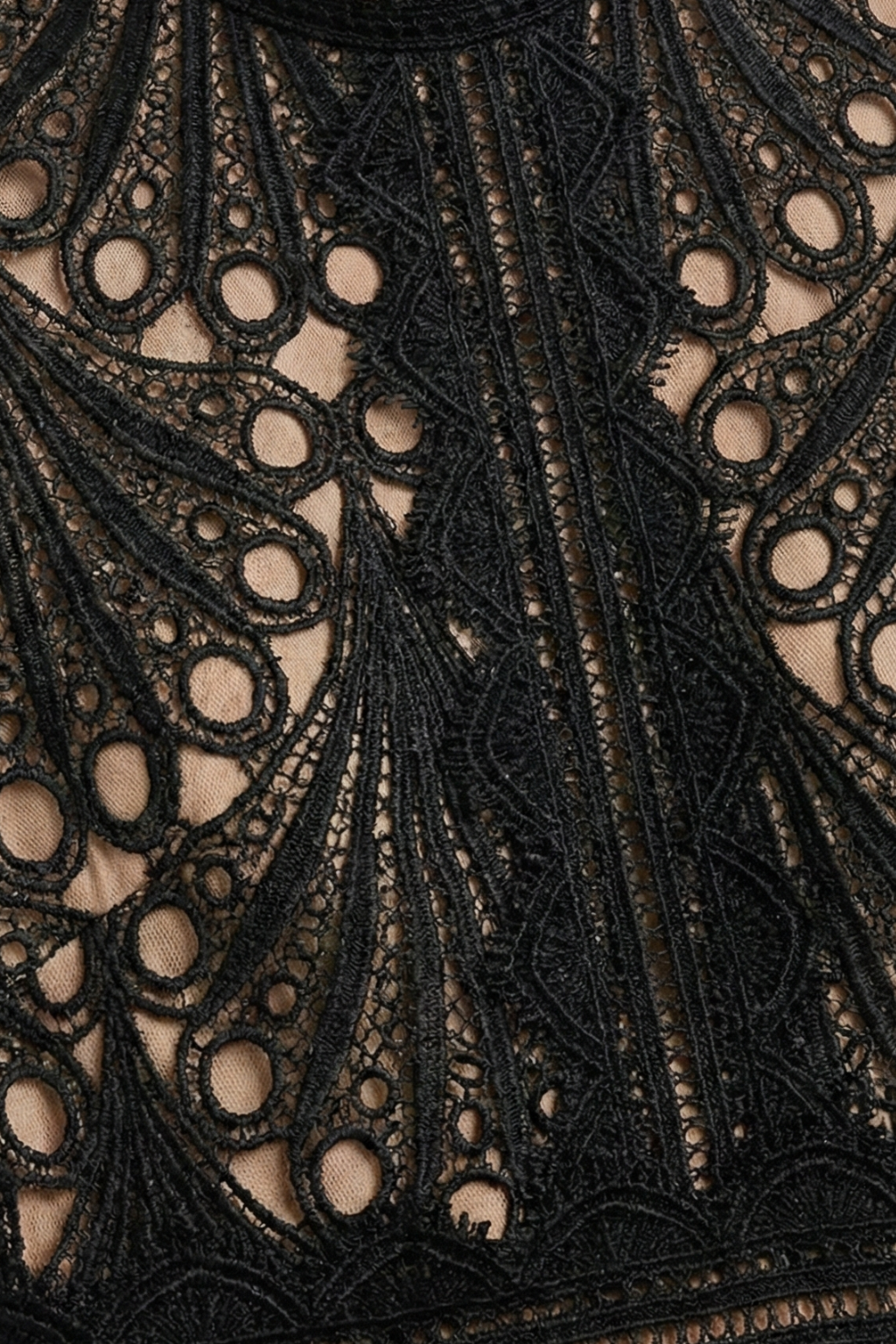 Women's Lace Midi Dress | High Neck Cutwork Detail Elegant Formal Dress