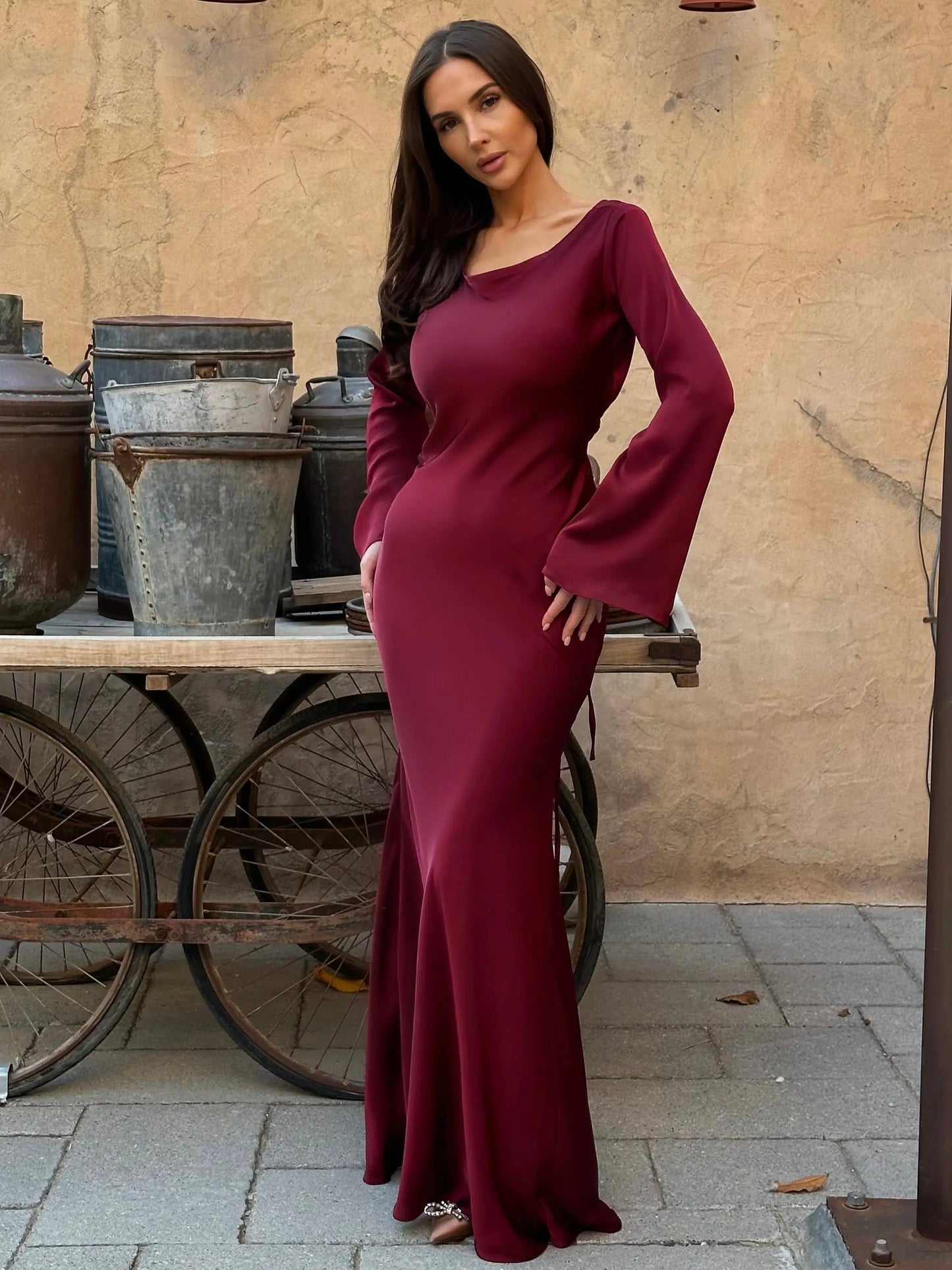 Women's Long Sleeve Maxi Dress | Casual Elegant Floor Length Everyday Dress