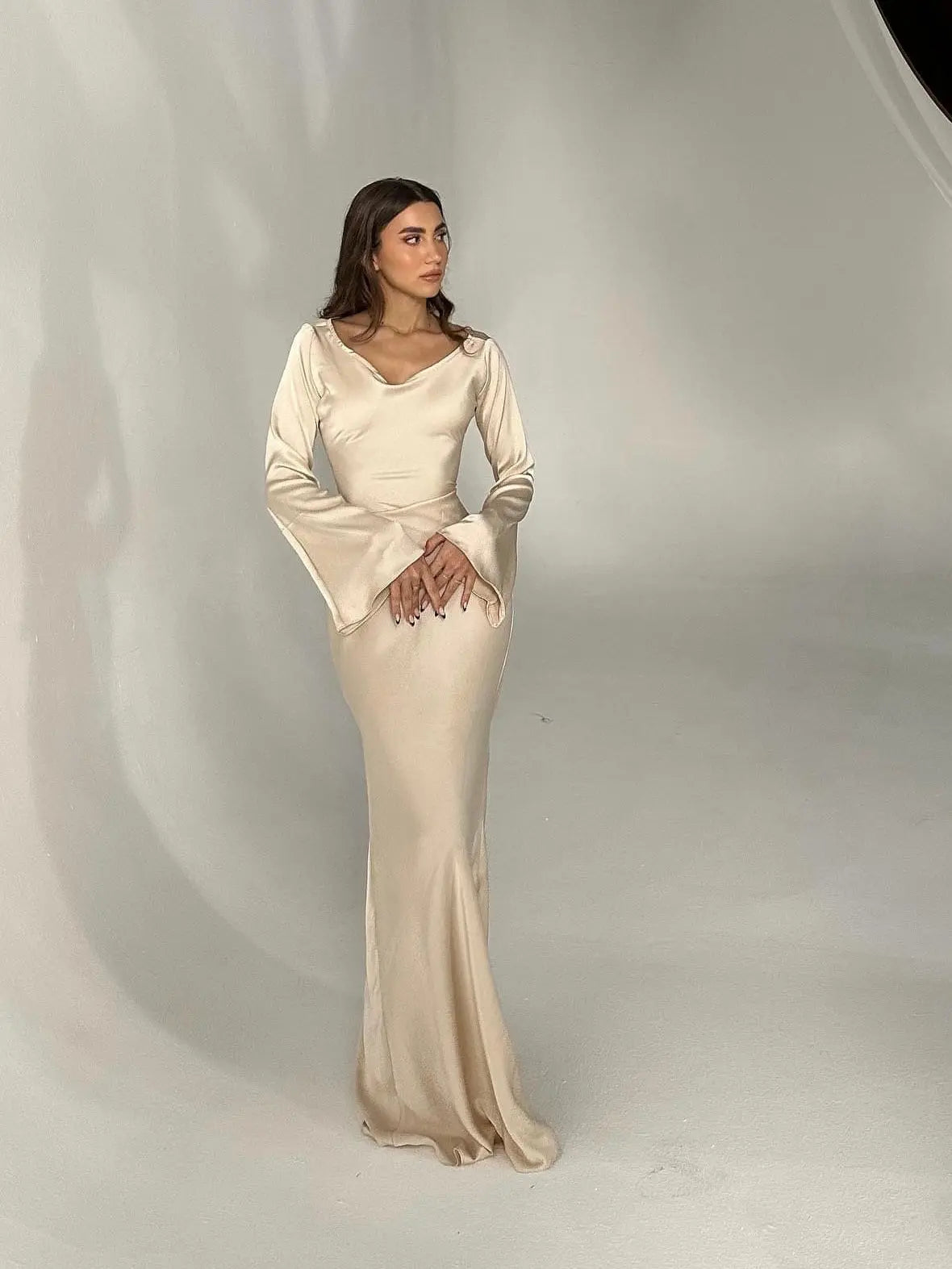 Women's Long Sleeve Maxi Dress | Casual Elegant Floor Length Everyday Dress