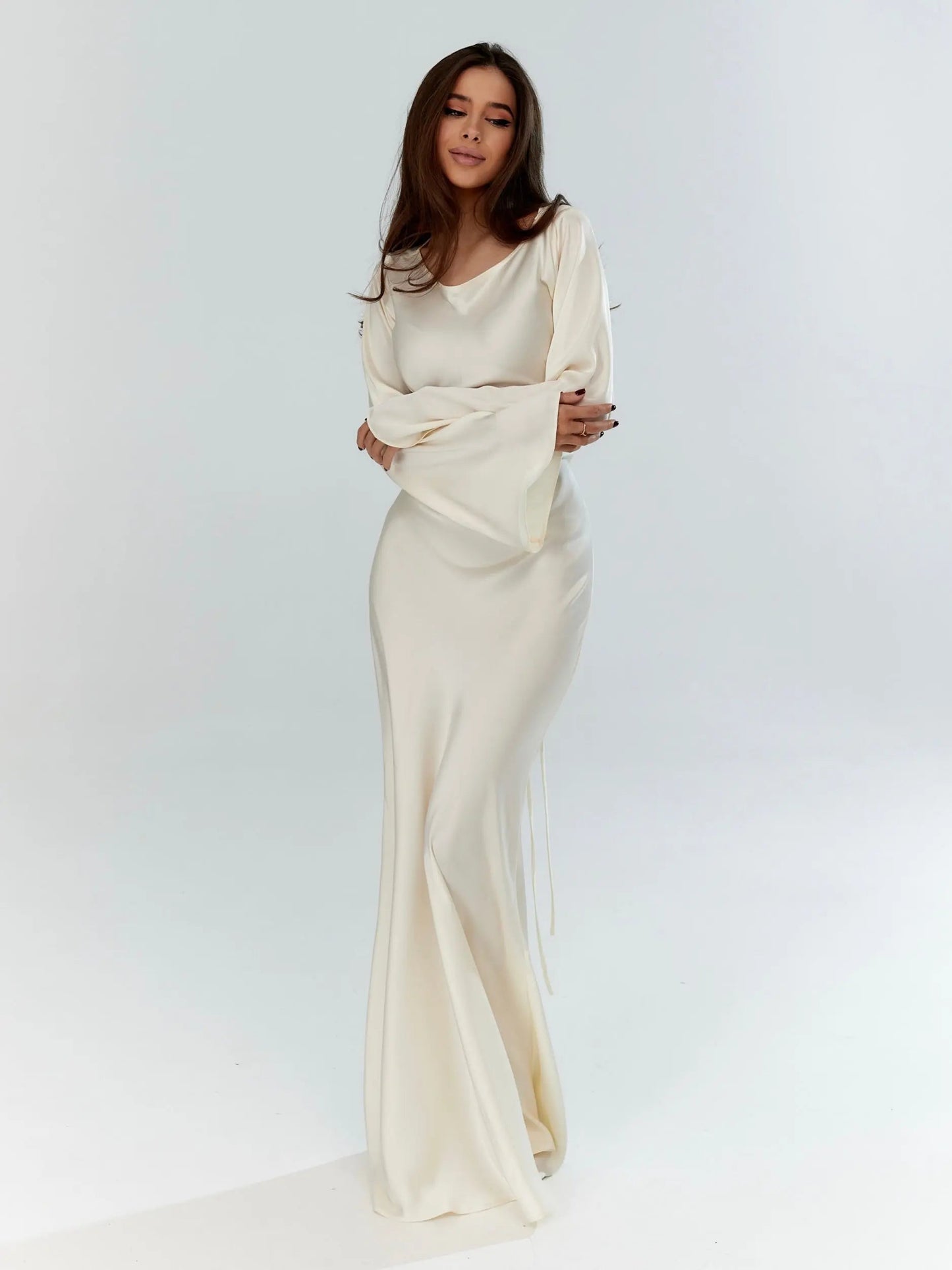 Women's Long Sleeve Maxi Dress | Casual Elegant Floor Length Everyday Dress