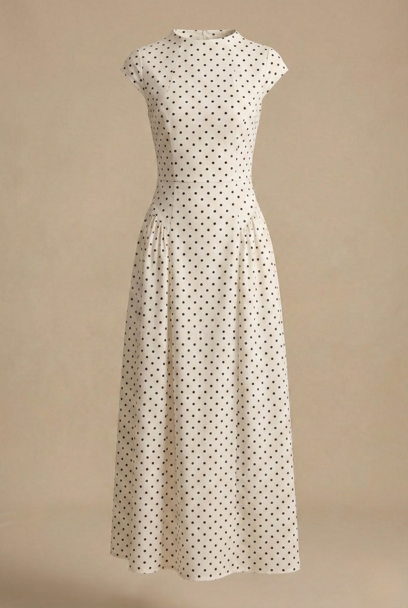 Women's Polka Dot Maxi Dress | Round Neck A-Line Casual Summer Dress