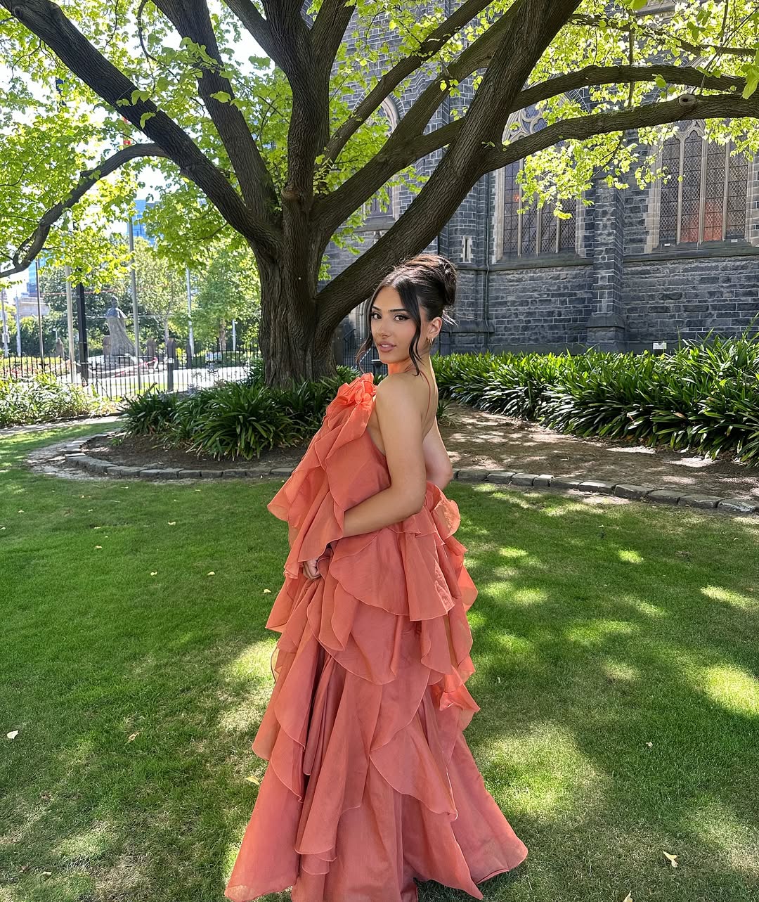 Women's Sleeveless Layers Ruffles Maxi Prom Dress