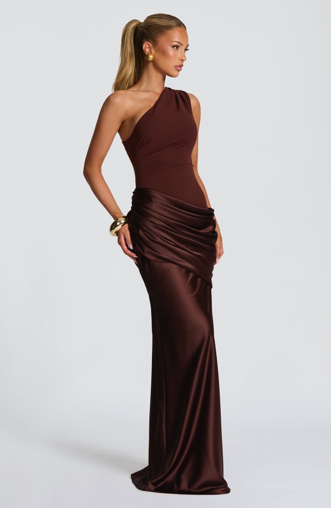 Women's One-Shoulder Maxi Wedding Guest Dress