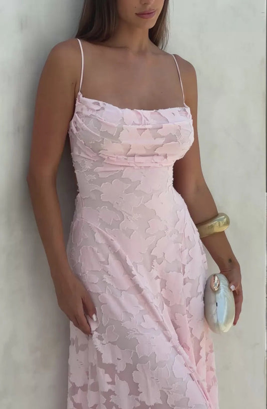 Women's Floral Sleeveless Maxi Wedding Guest Dress