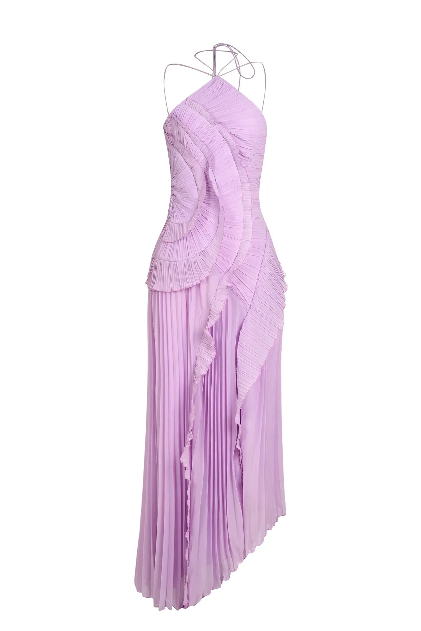 Women’s Pleated Ruffled Maxi Wedding Guest Dress
