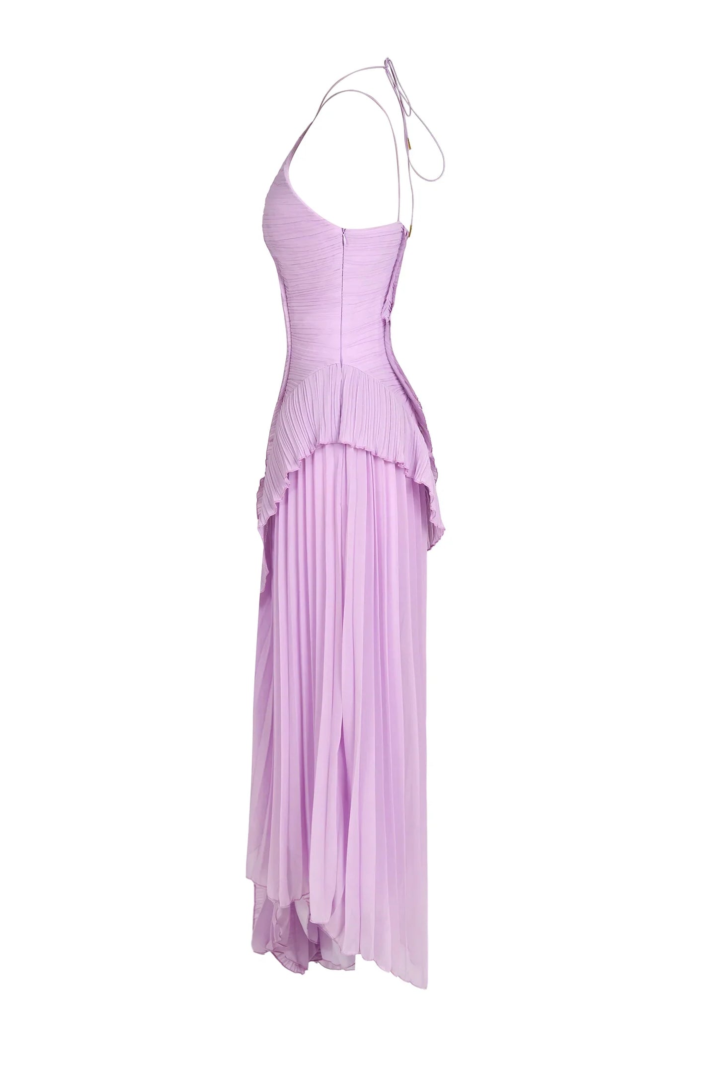 Women’s Pleated Ruffled Maxi Wedding Guest Dress