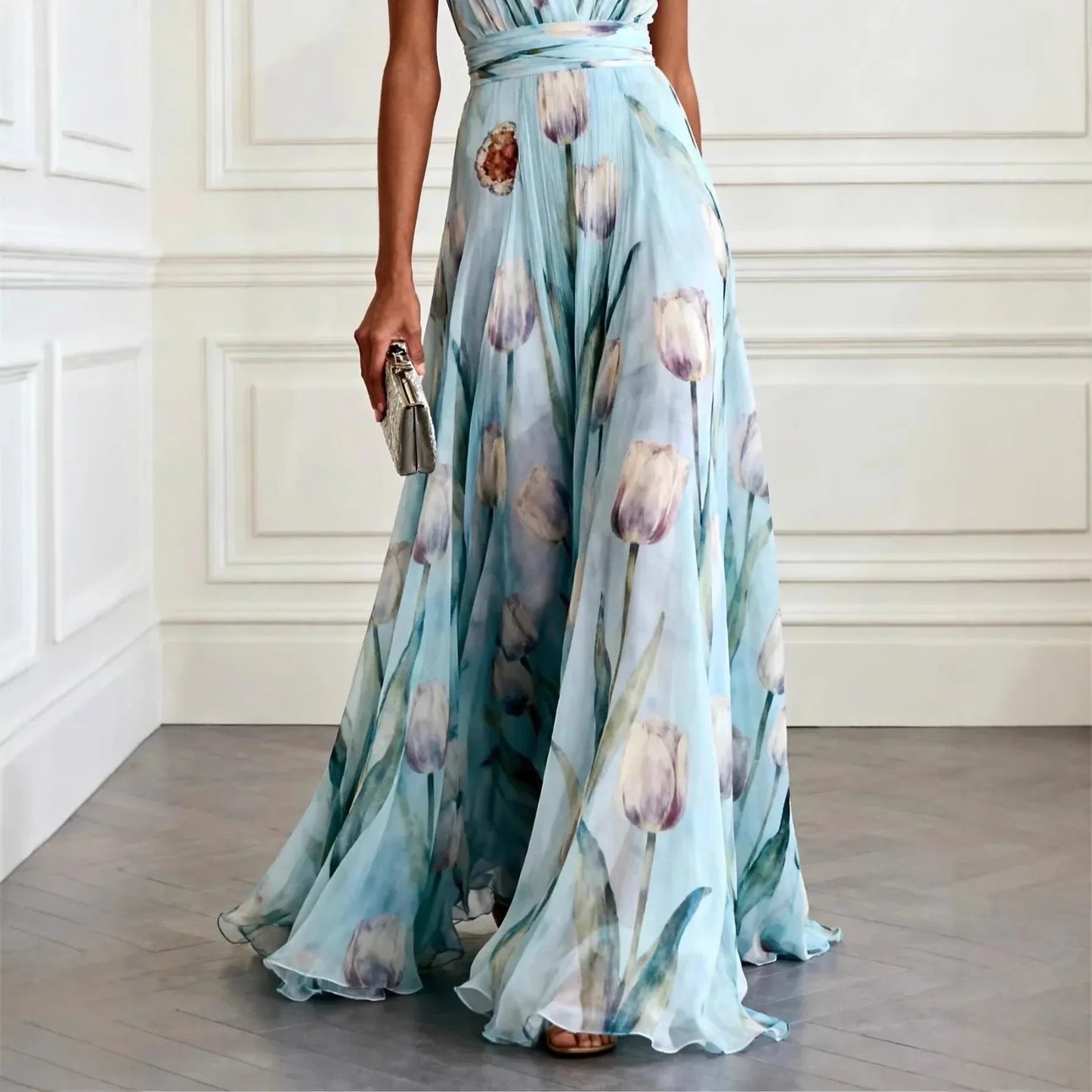 Women's Tulip Hem Wedding Guest Dress | Elegant Formal Midi Dress