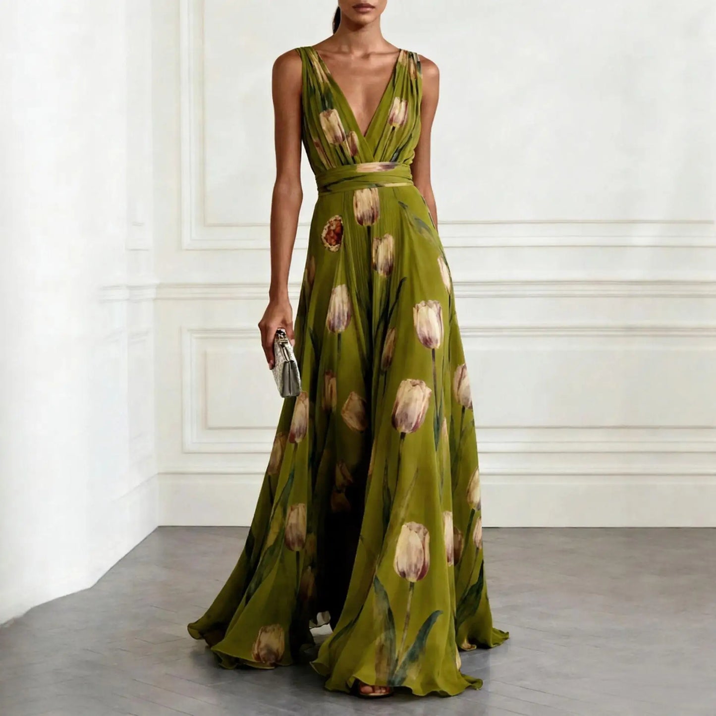 Women's Tulip Hem Wedding Guest Dress | Elegant Formal Midi Dress