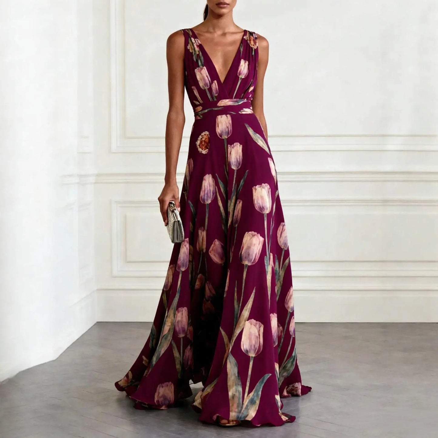 Women's Tulip Hem Wedding Guest Dress | Elegant Formal Midi Dress