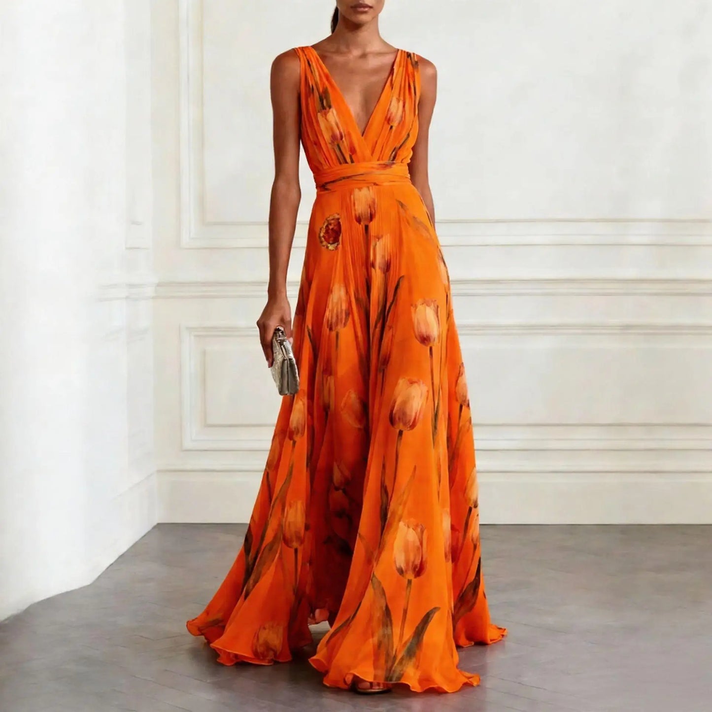 Women's Tulip Hem Wedding Guest Dress | Elegant Formal Midi Dress