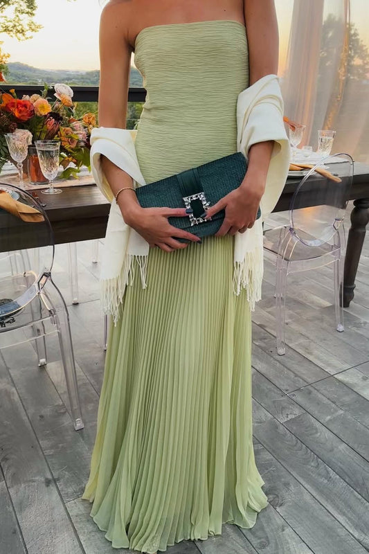 Women's Strapless Maxi Wedding Guest Dress