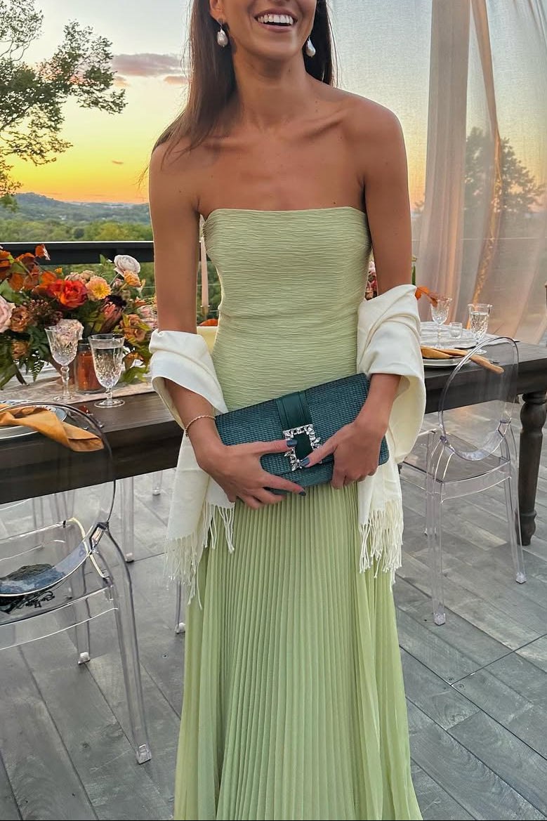 Women's Strapless Maxi Wedding Guest Dress