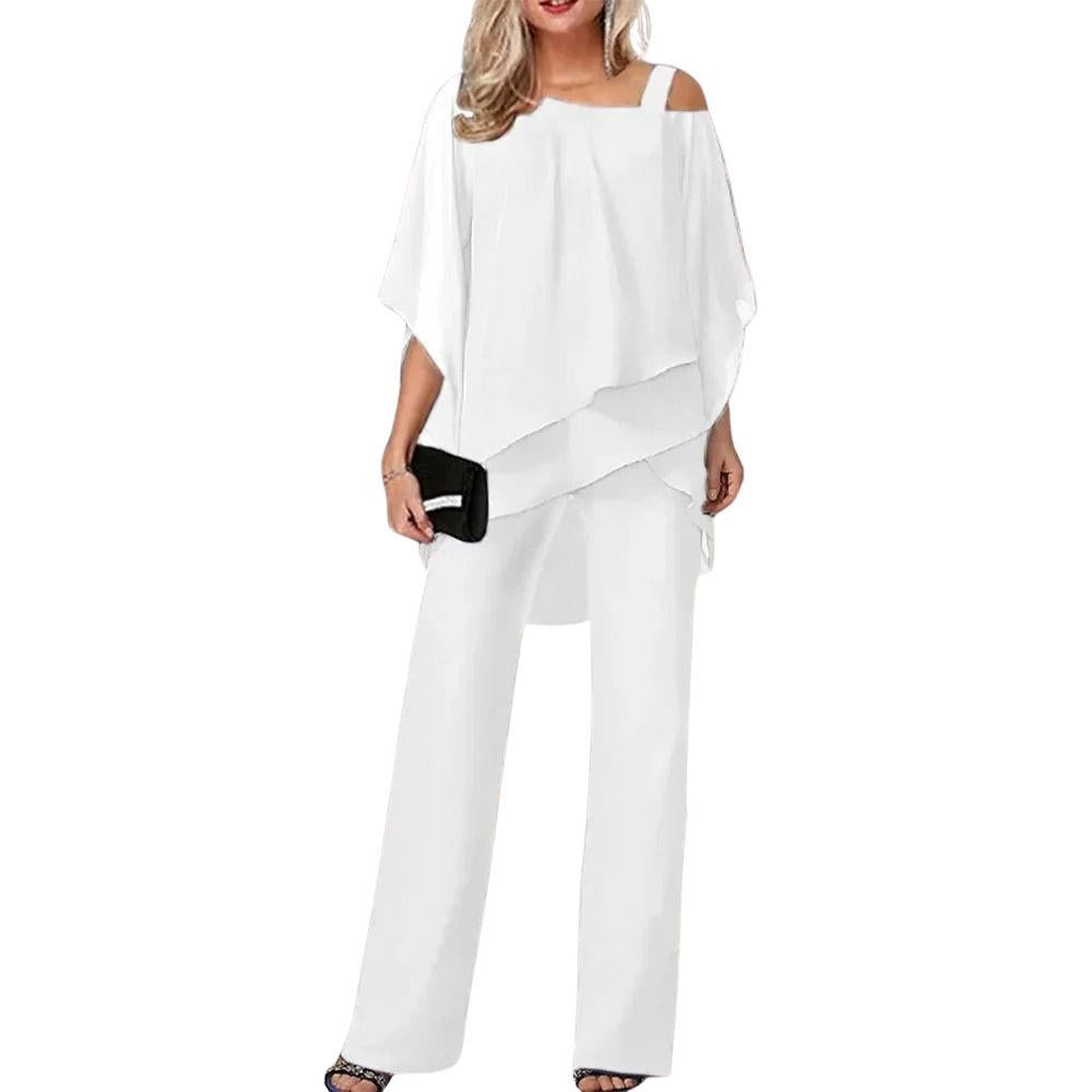Women's Chiffon Pantsuit | Elegant Formal Festive Two-Piece Suit