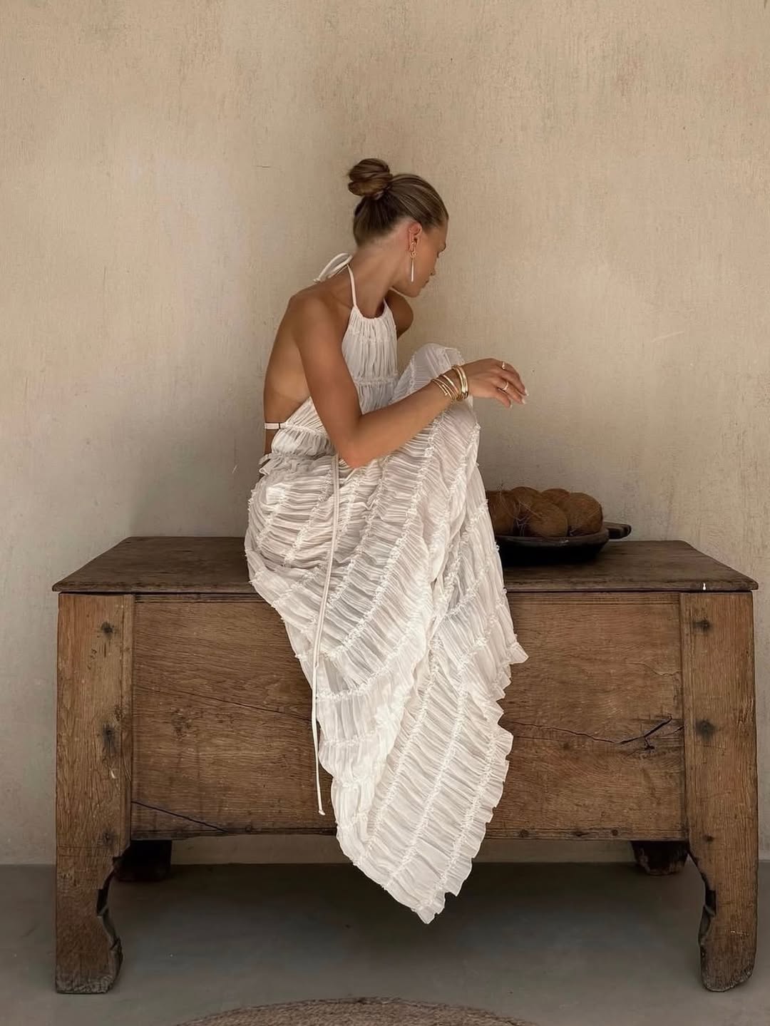 Women's Boho Ruffle Two-Piece Set | Flowy Skirt & Ruffled Top Summer Matching Outfit