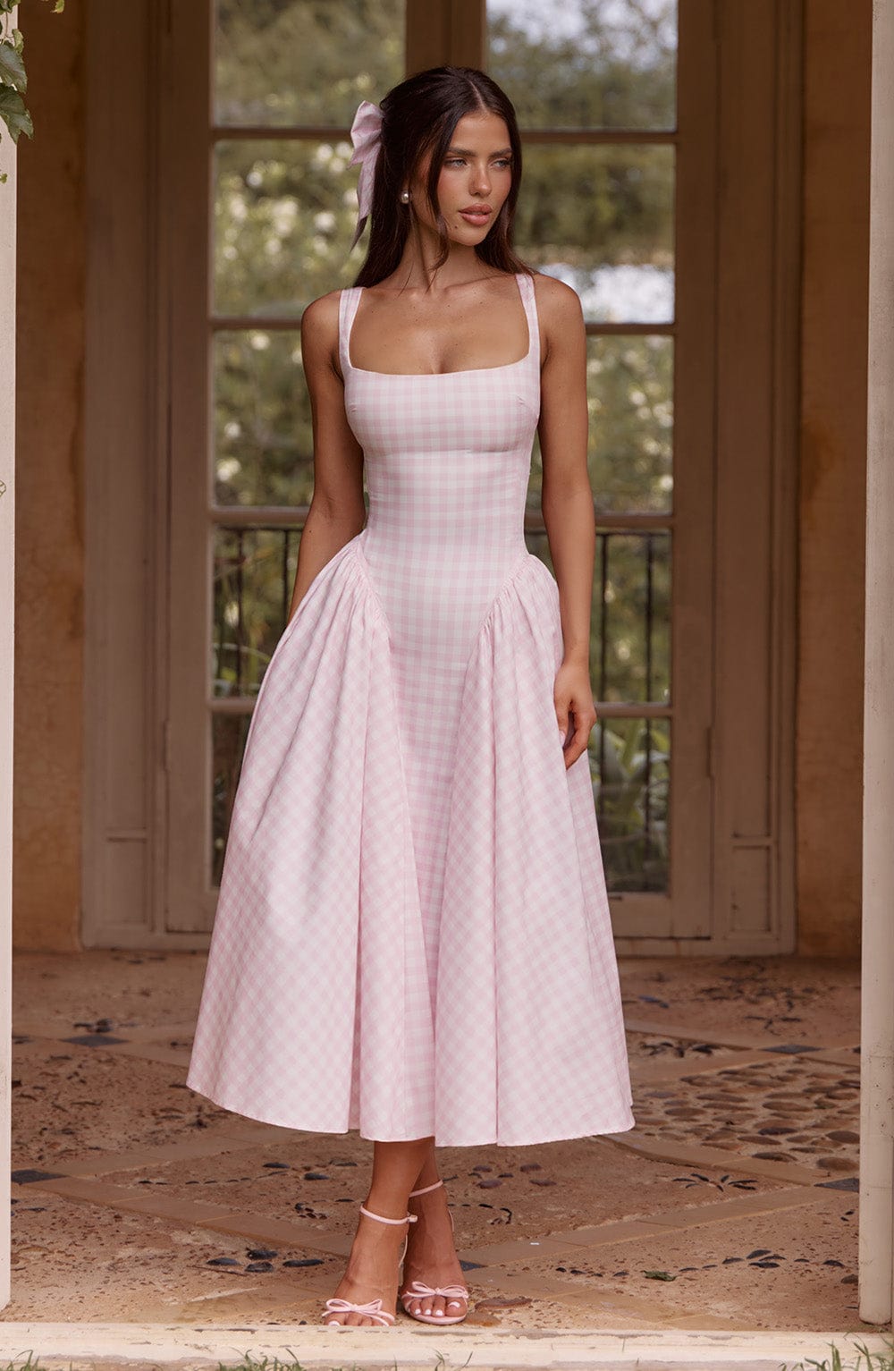 Women's A-Line Midi Dress | Square Neck Sleeveless Elegant Formal & Casual Dress