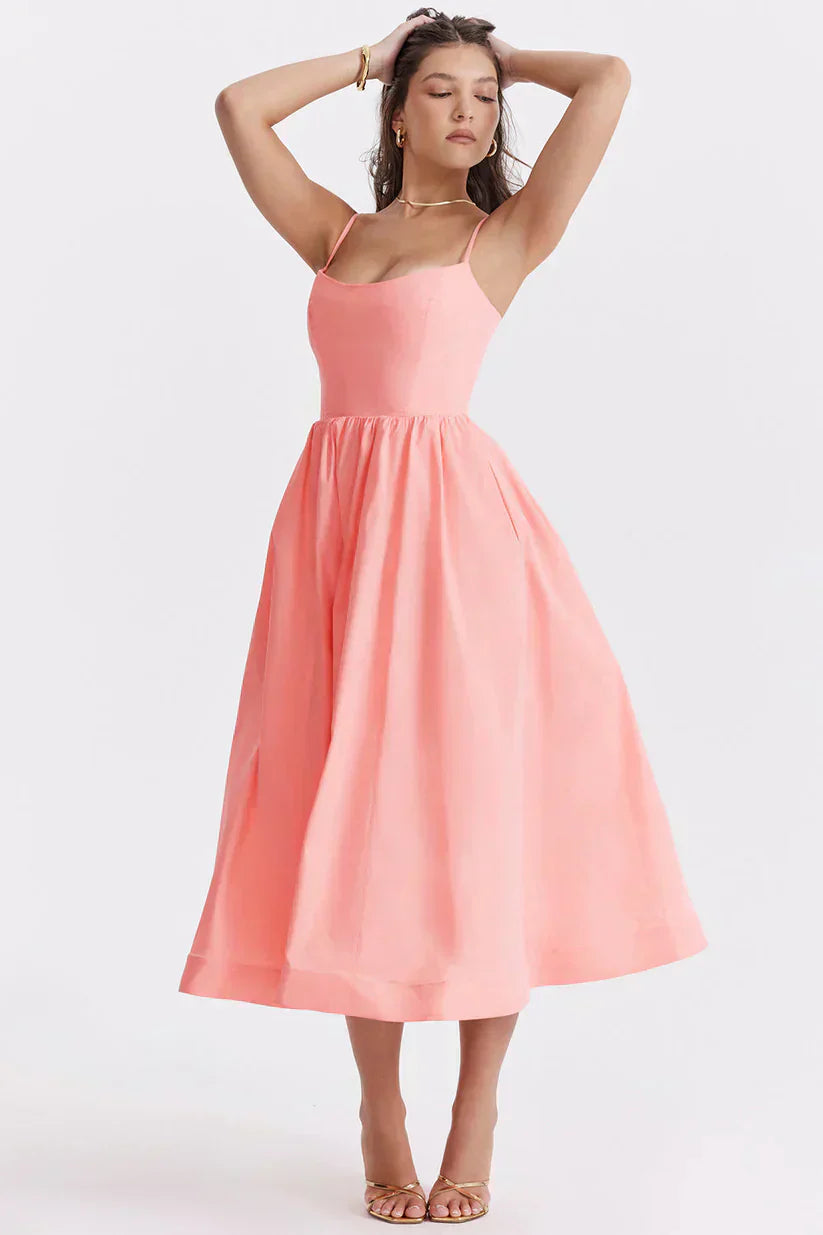 Women's Sleeveless Fitted Midi Dress | Elegant Casual Summer & Formal Dress