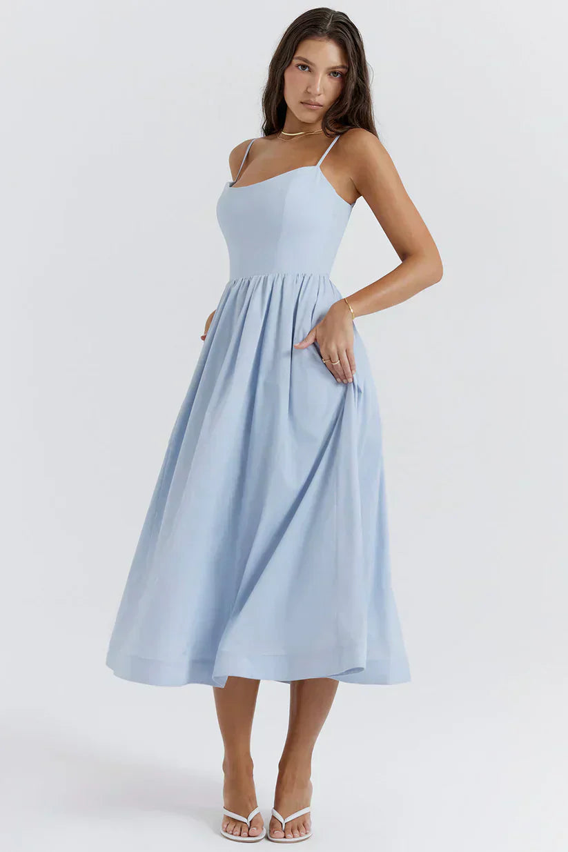 Women's Sleeveless Fitted Midi Dress | Elegant Casual Summer & Formal Dress