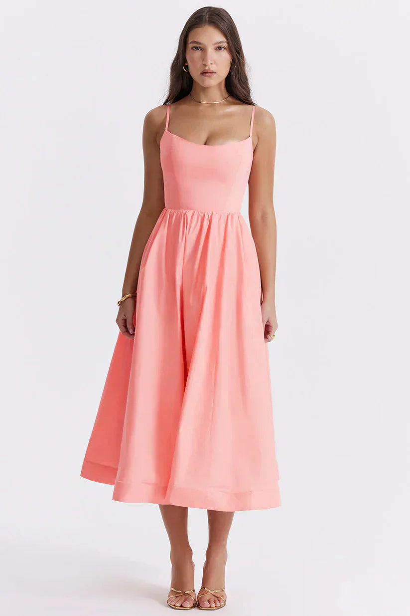 Women's Sleeveless Fitted Midi Dress | Elegant Casual Summer & Formal Dress