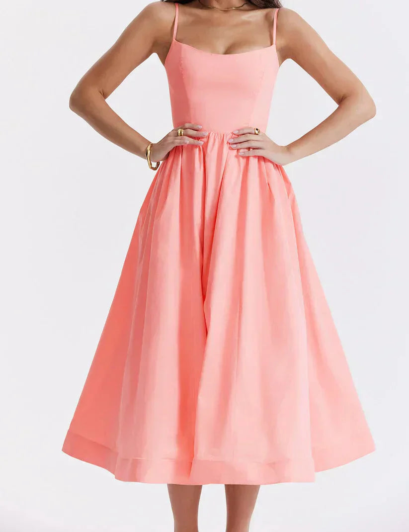 Women's Sleeveless Fitted Midi Dress | Elegant Casual Summer & Formal Dress