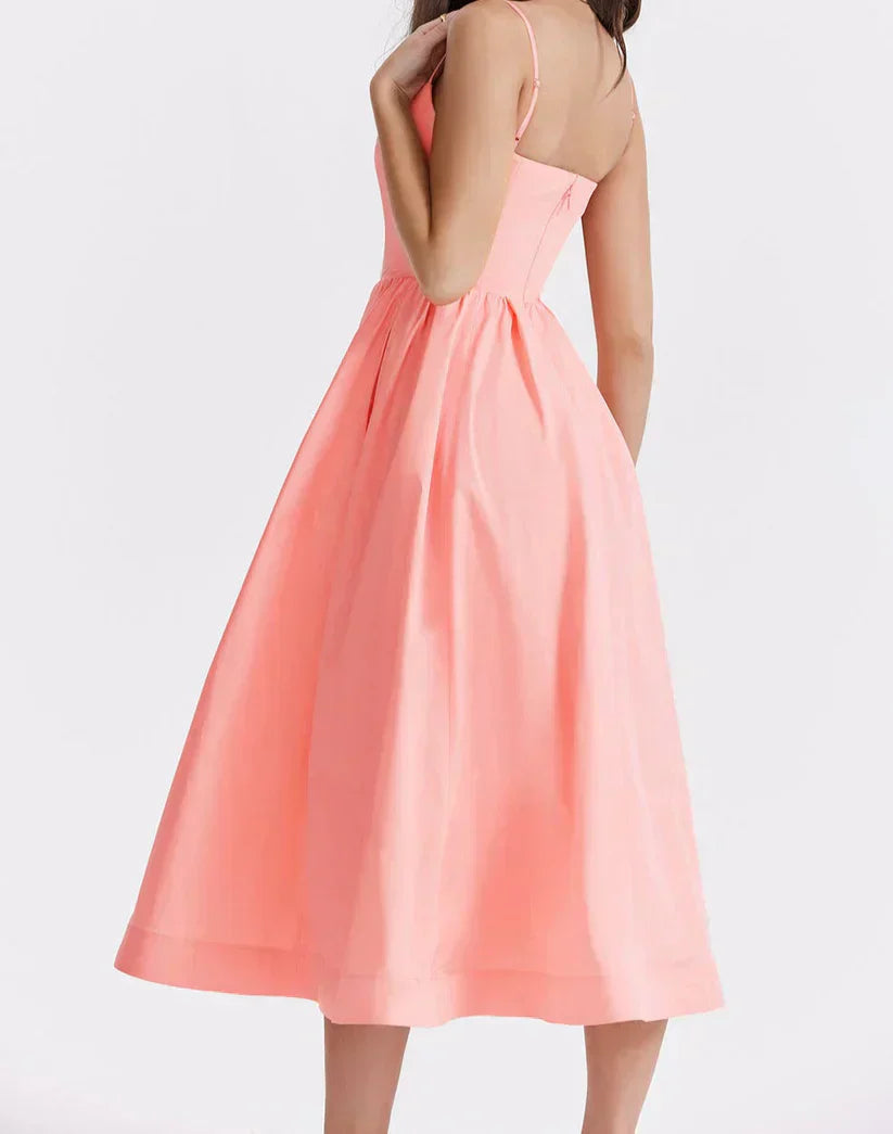 Women's Sleeveless Fitted Midi Dress | Elegant Casual Summer & Formal Dress