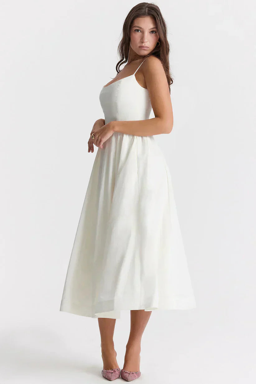 Women's Sleeveless Fitted Midi Dress | Elegant Casual Summer & Formal Dress