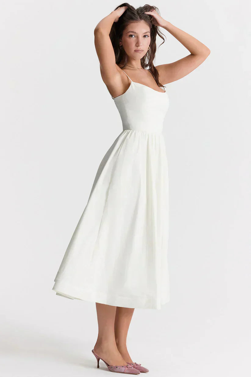 Women's Sleeveless Fitted Midi Dress | Elegant Casual Summer & Formal Dress