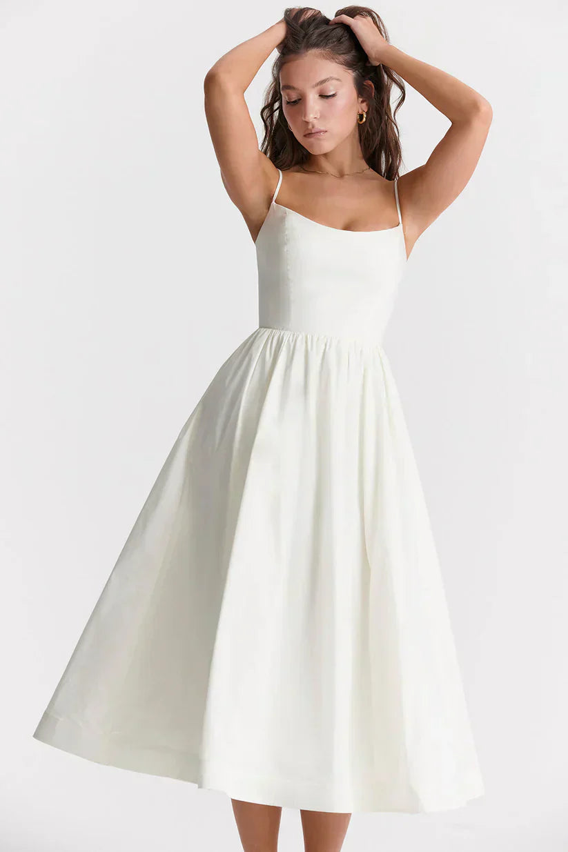 Women's Sleeveless Fitted Midi Dress | Elegant Casual Summer & Formal Dress