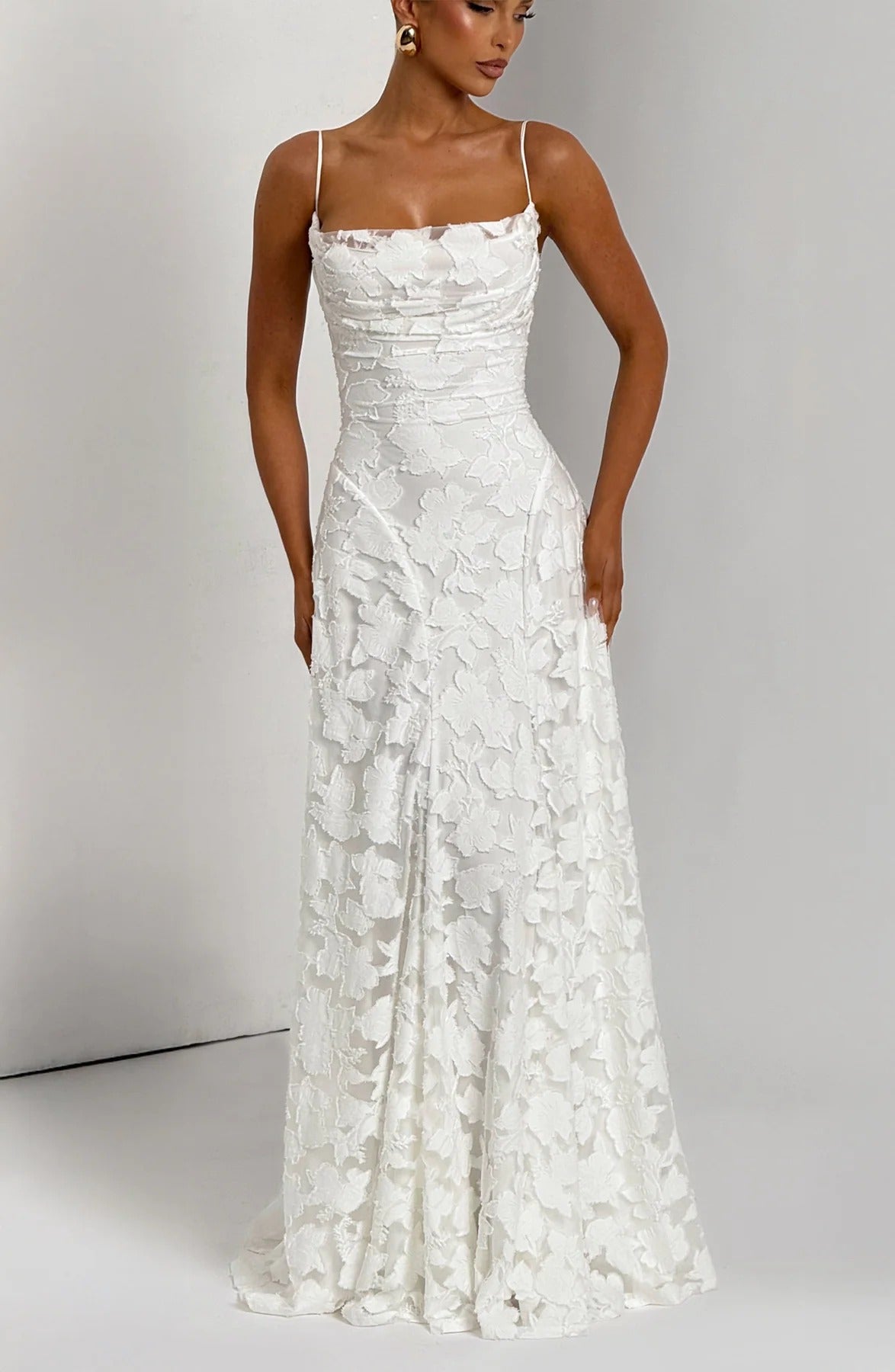 Women's Floral Sleeveless Maxi Wedding Guest Dress