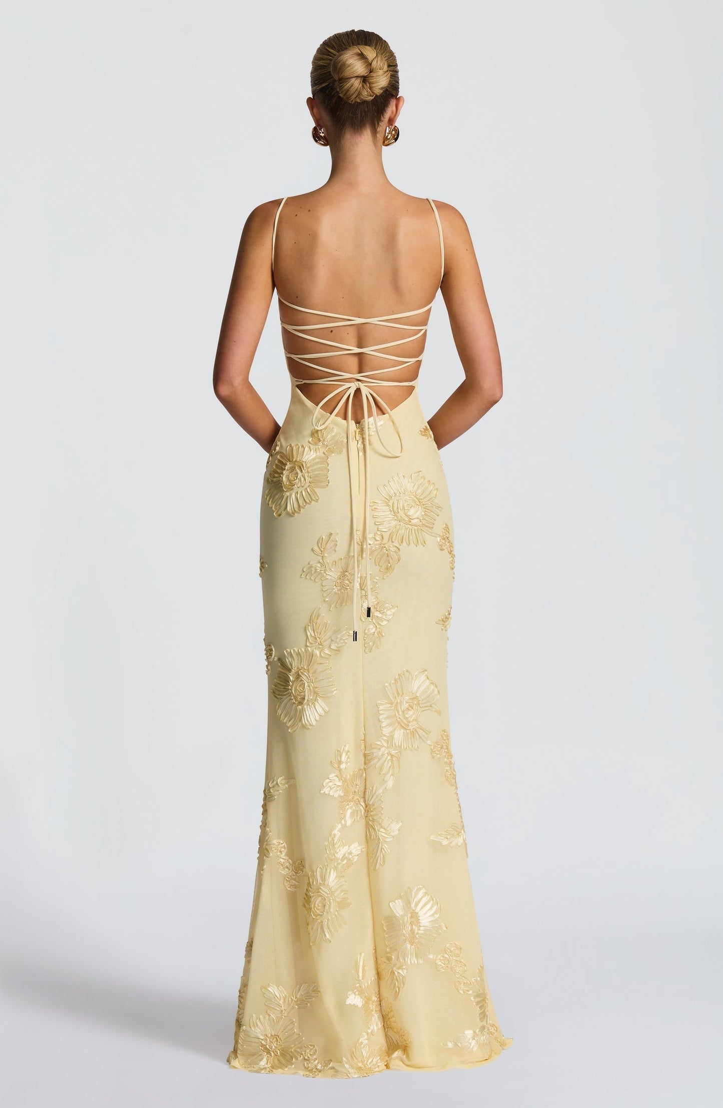 Women’s Floral Corset Spaghetti Strap Maxi Wedding Guest Dress