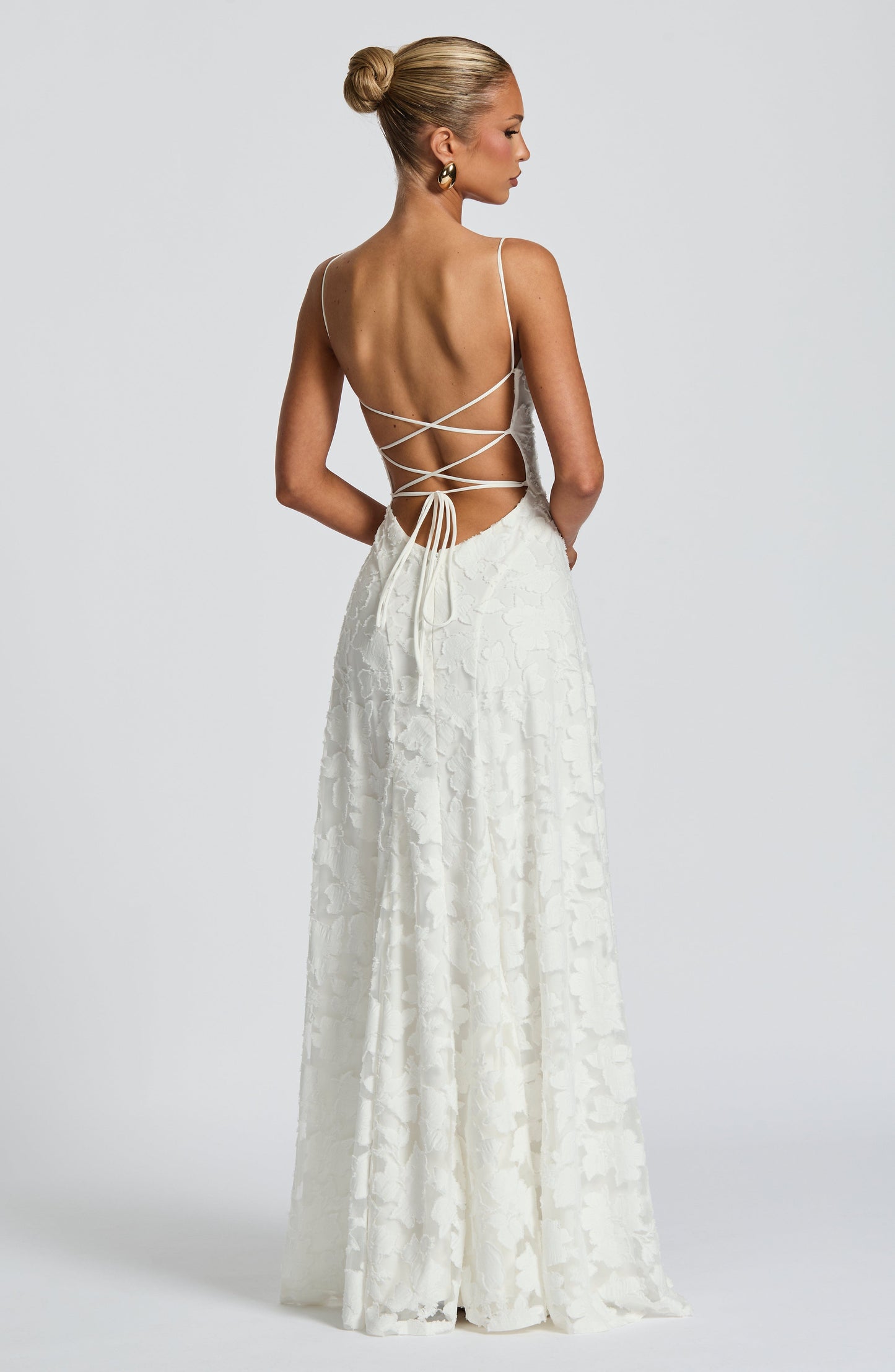 Women's Floral Lace Spaghetti Strap A-Line Maxi Evening Dress Wedding Guest