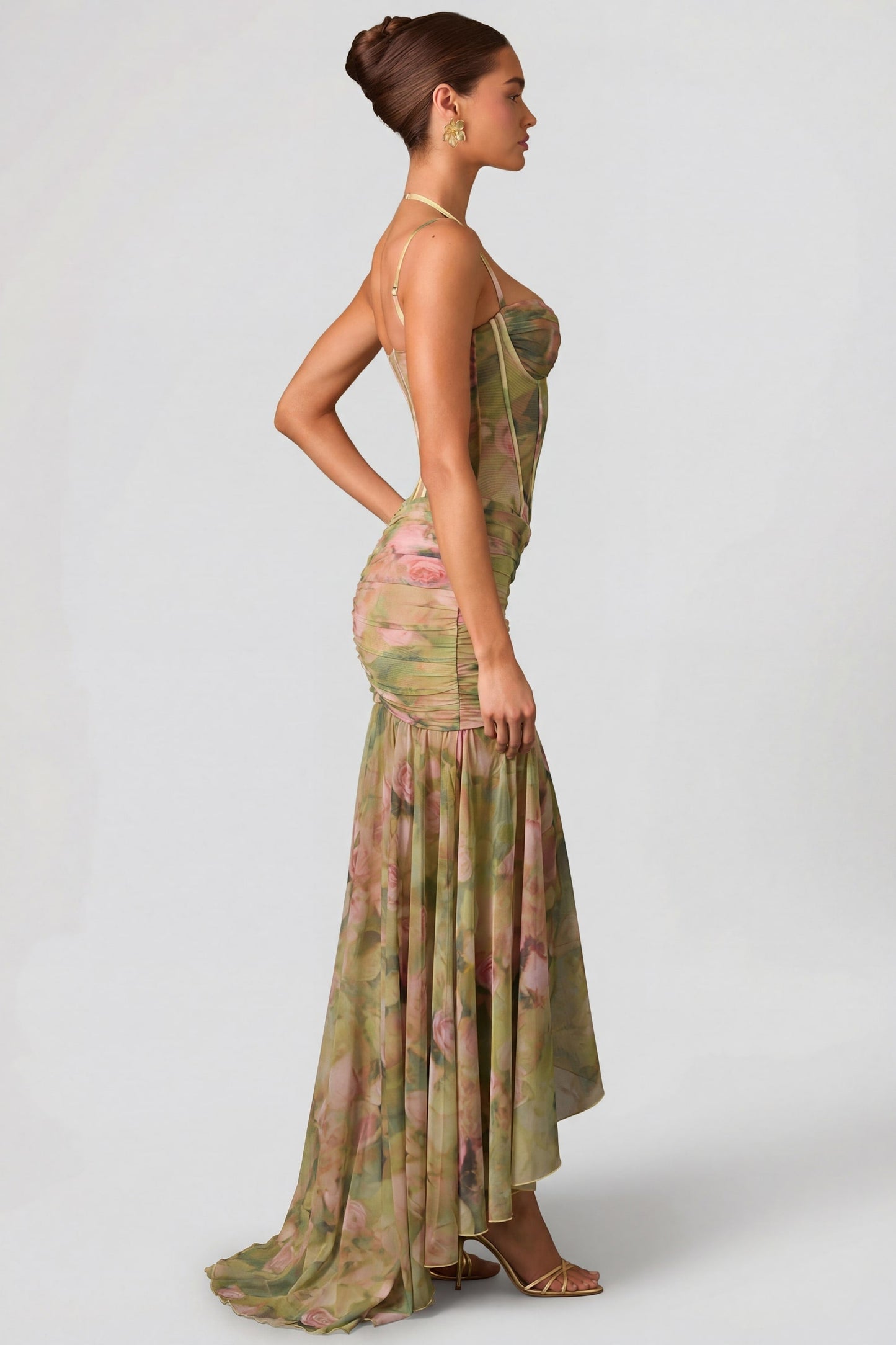 Women's Floral Maxi Dress | Elegant Halter Corset Evening & Wedding Guest Dress